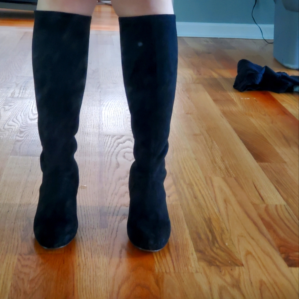 Black suede boots